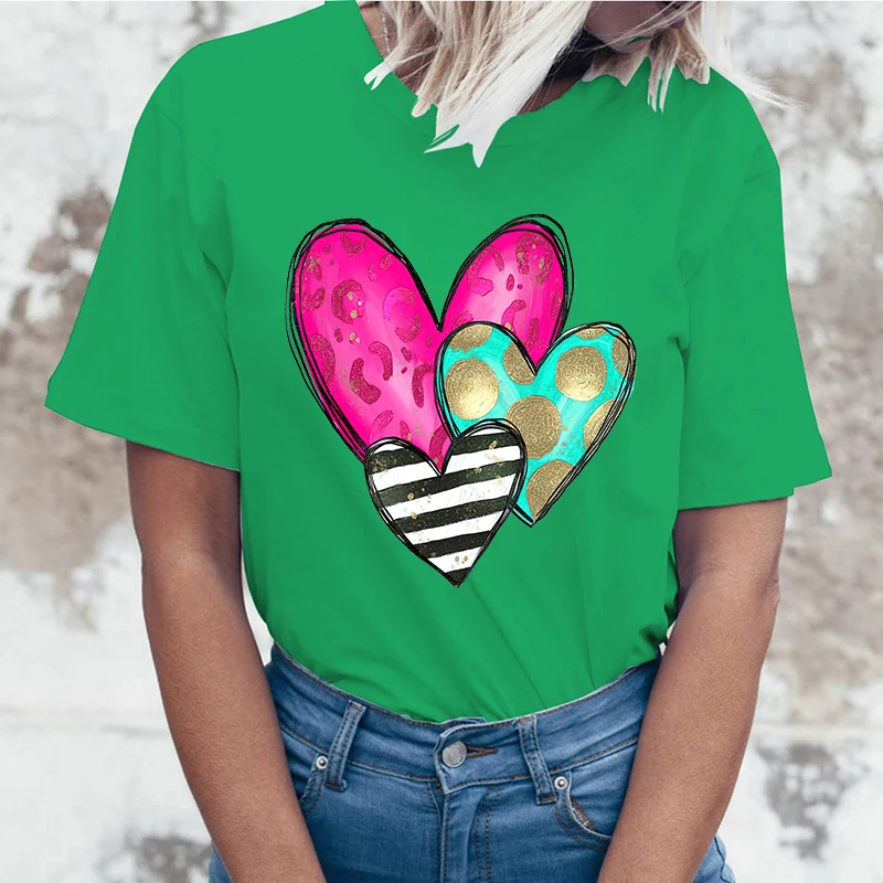 (Высококачественные футболки) новая футболка с надписью Love на День святого