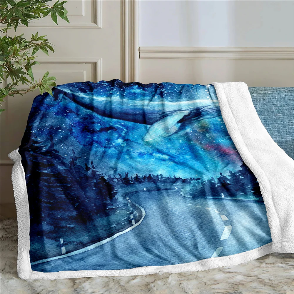 

Плюшевое Флисовое одеяло с 3D принтом шоссе, модные одеяла для взрослых для дома и офиса, моющееся одеяло, повседневное детское одеяло шерпа ...