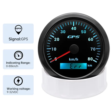 7-цветный светодиодный 30/60/80/120/200KMH 85 мм GPS-спидометр с GPS-антенной для мотоцикла, лодки, автомобиля, грузовика, датчик скорости 9-32 В