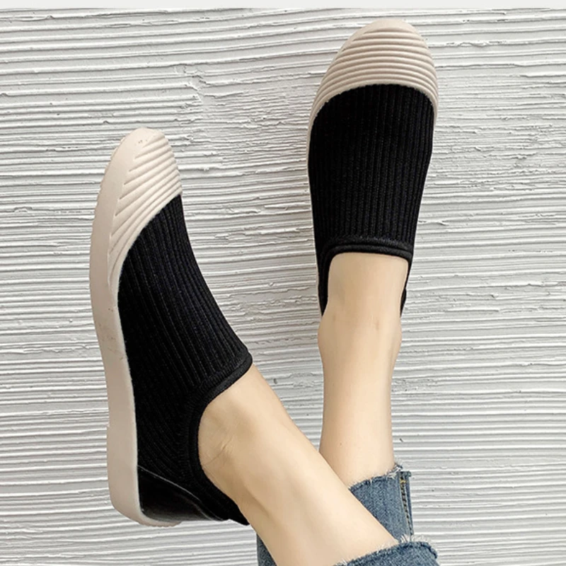 

лоферы женские кроссовки женские туфли на платформе Женские кроссовки с закрытым носком, Осенние повседневные туфли в Корейском стиле на плоской подошве с круглым носком, удобные лоферы без застежки для прогулок