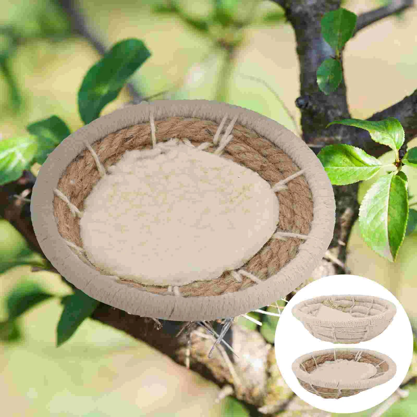 

2 Pcs Bird Nest Parakeet Supply Breeding Birds Hatch Hibiscus Bed Parrot Hut Rope Weaving