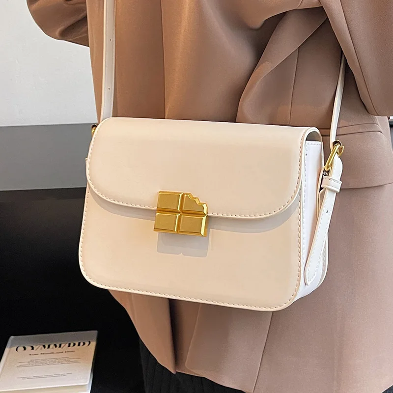 

Однотонная простая женская сумка с клапаном, Повседневная универсальная Новая роскошная дизайнерская сумка на плечо, качественная маленьк...