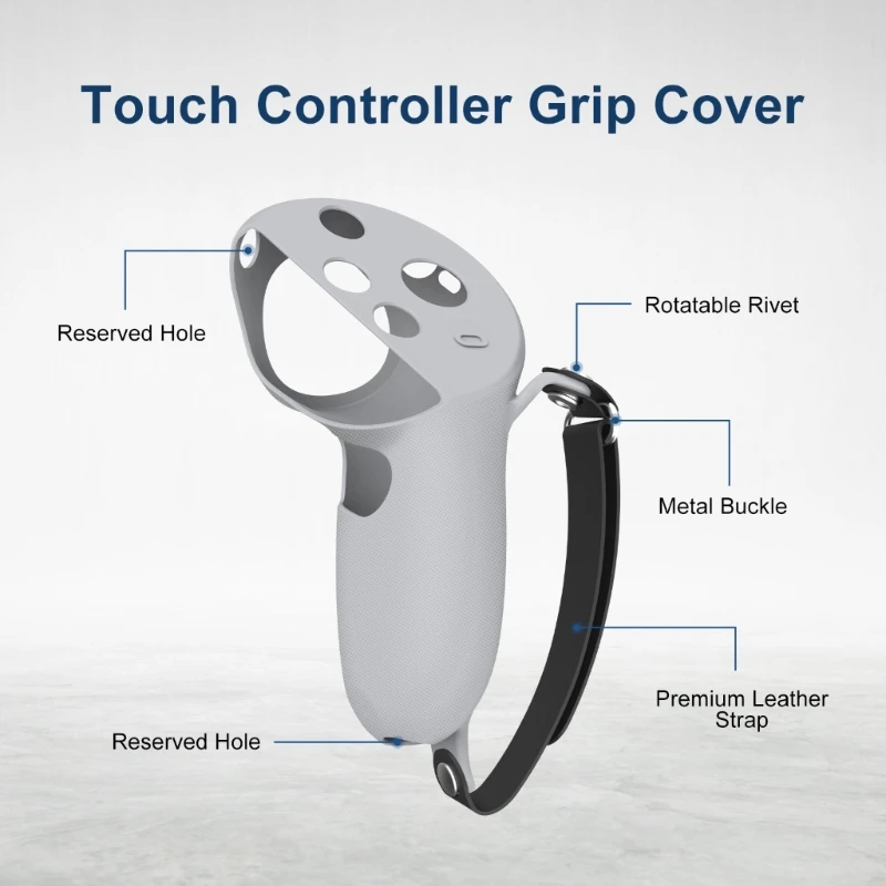 

Anti-Scratch Handle Protective Cover for META Quest Pro Silicone VR Headset Handle Grip Controller with Adjustable Strap