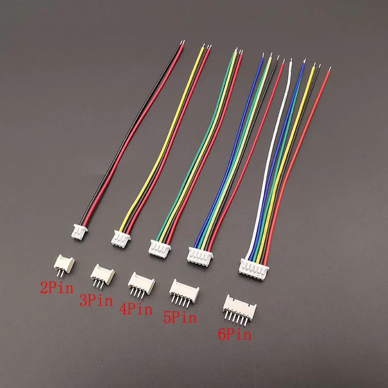 10 комплектов мини-маленьких Micro JST с шагом 1,25 мм, разъем «папа-мама», 2/3/4/5/6/7/8-контактный разъем с клеммами, кабельная розетка 28AWG
