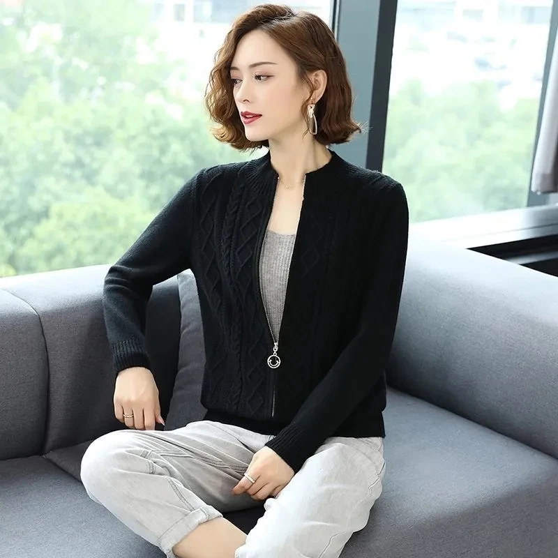 Корейский модный однотонный Повседневный трикотажный свитер в клетку с