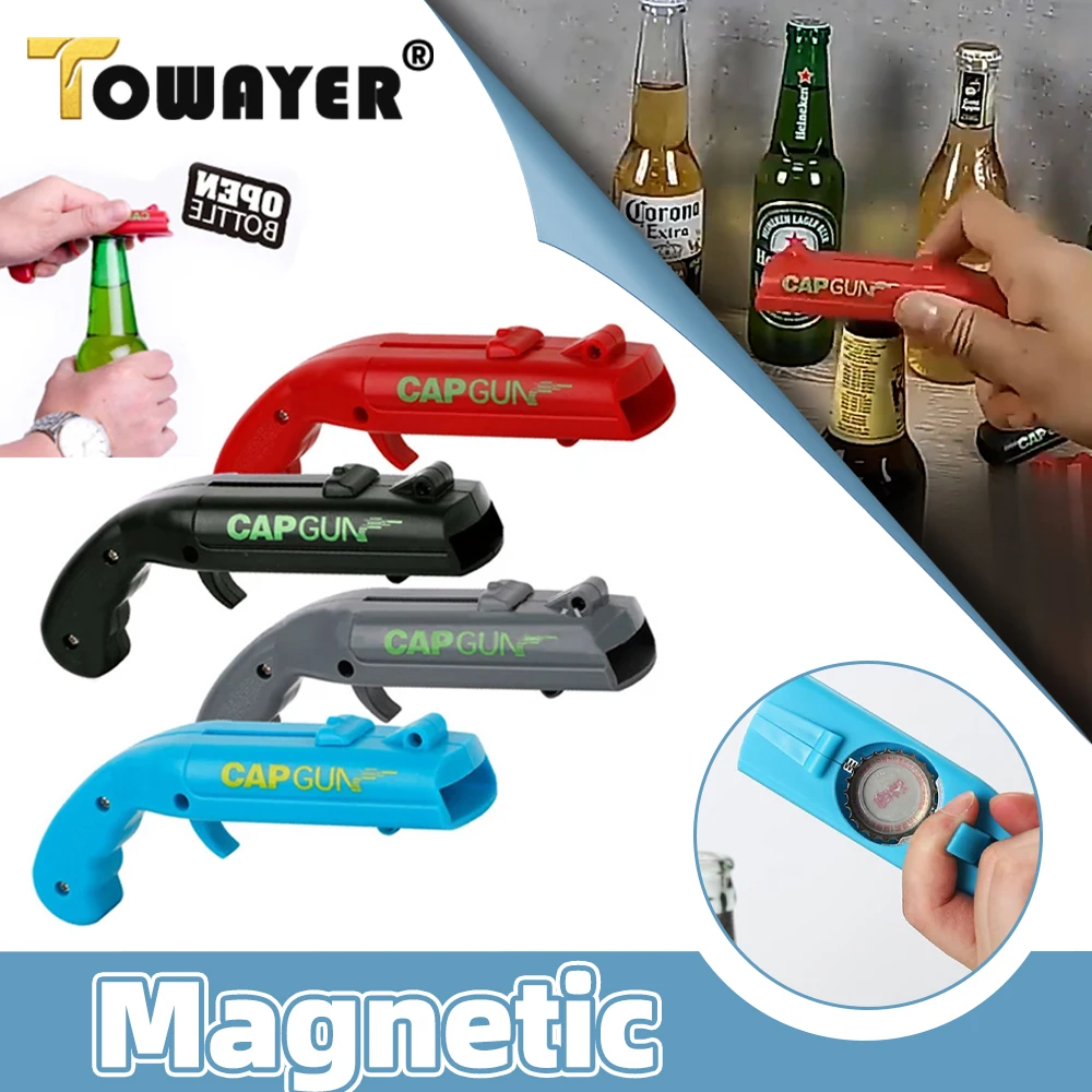 

Portable Cap Gun Beer Bottle Opener Beverage Drinking Opening Gun Cap Launcher Shooter Party Supply Bar Tool Kitchen Accessories