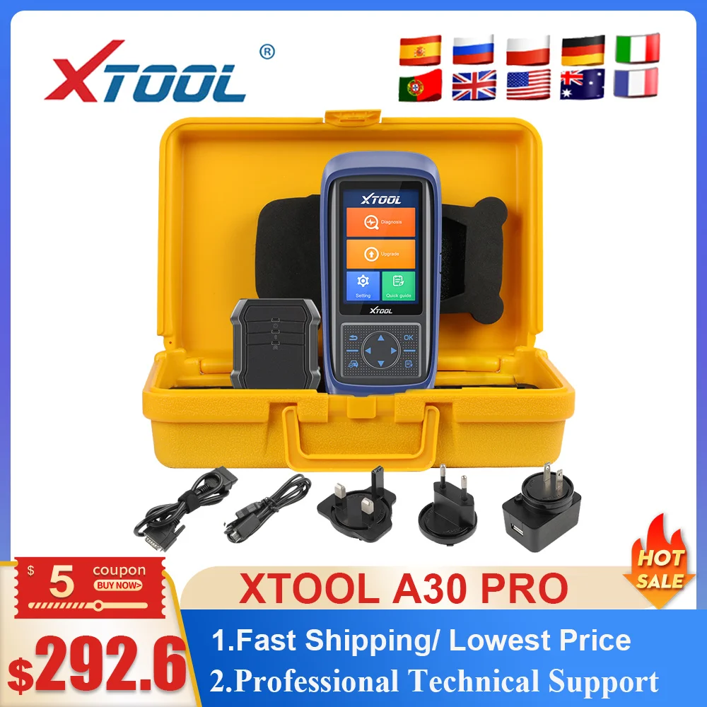 

Автомобильный диагностический сканер XTOOL A30 PRO с сенсорным экраном, 15 функций сброса