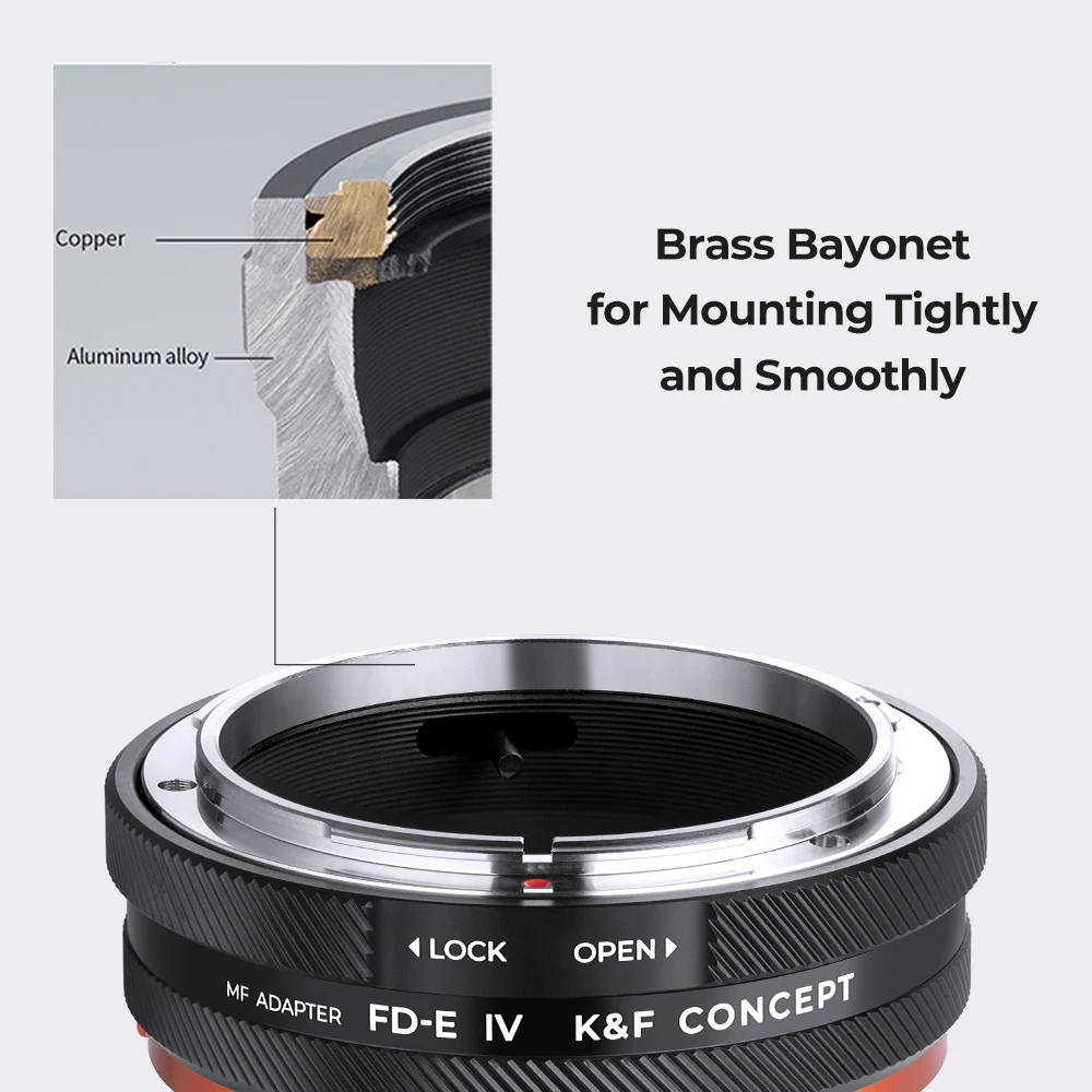 K&F Concept FD-E Canon FD Mount Lens to Sony E FE Mount Camera Adapter Ring for Sony A6400 A7M3 A7R3 A7M4 A7R4 enlarge
