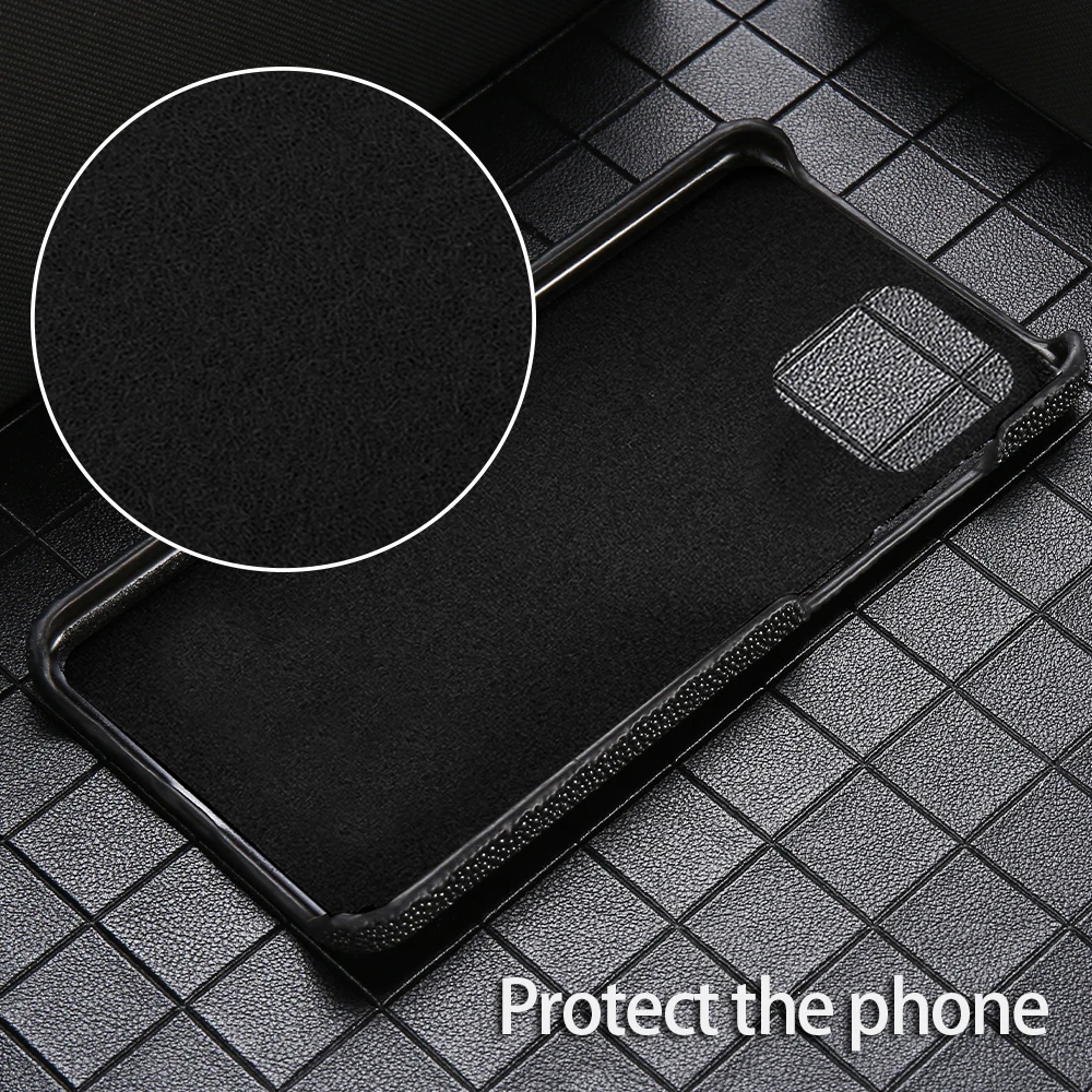 Genuine Stingray Leather Phone Case For Iphone 13 12 Pro Max 12 Max 11 Pro Max Se 2020 X Xr Xs Max 8 7 Plus 6 6s Luxury Cover