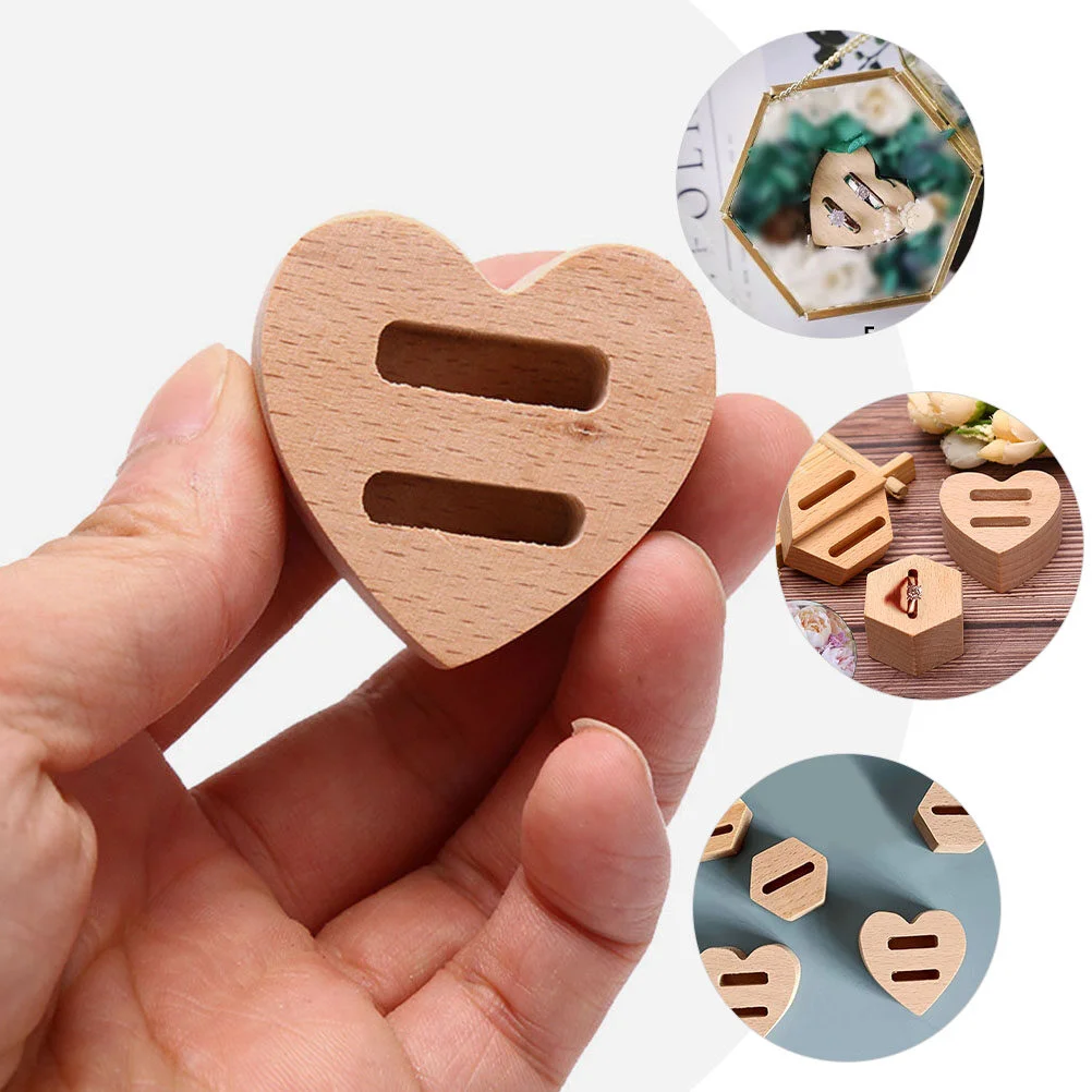 Tray Ring Organizer Holder Jewelry Display Selling Stand Unfinished Wood Crafts Wedding Ceremony Displays