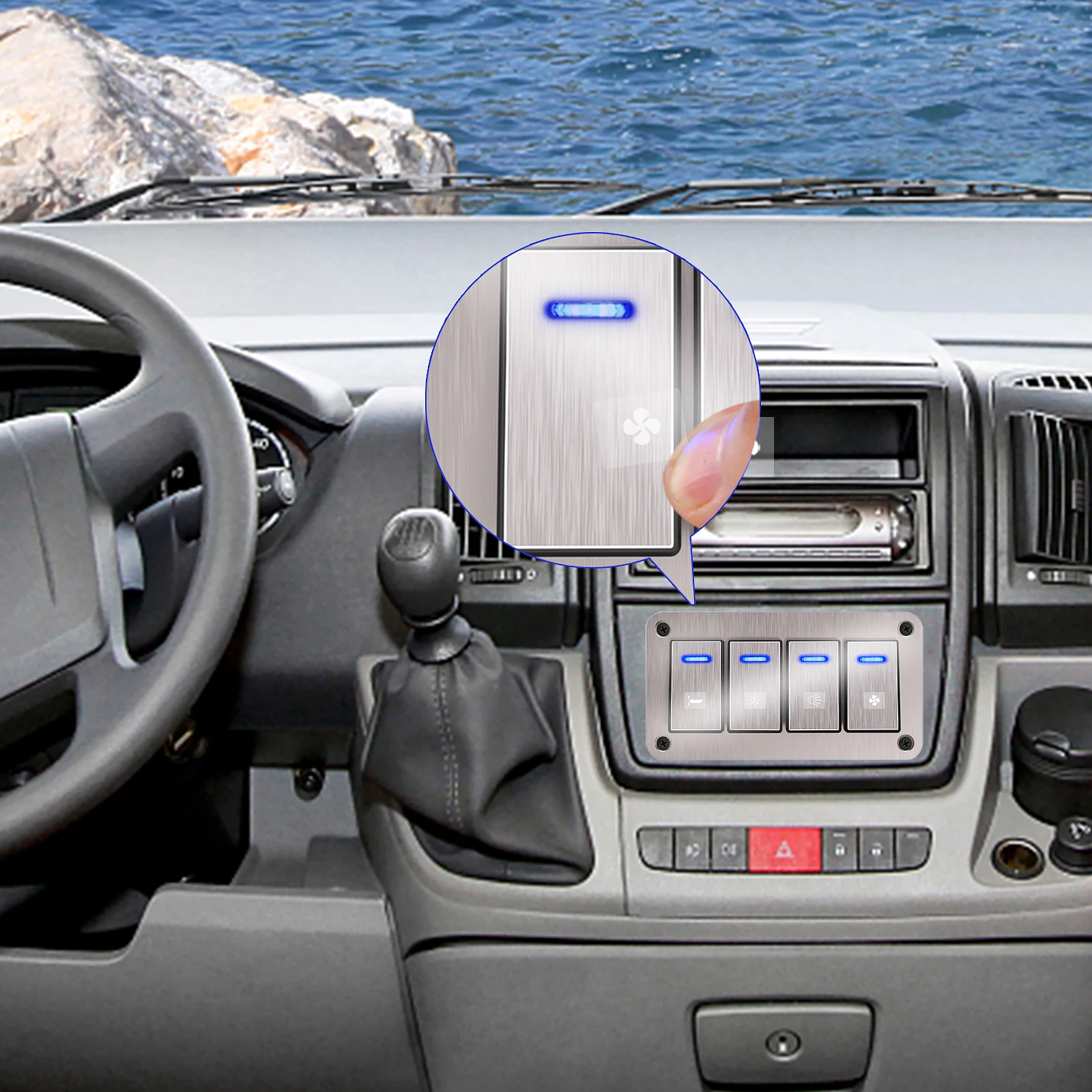 Высококачественная прочная металлическая панель переключателя 2-8 лодки