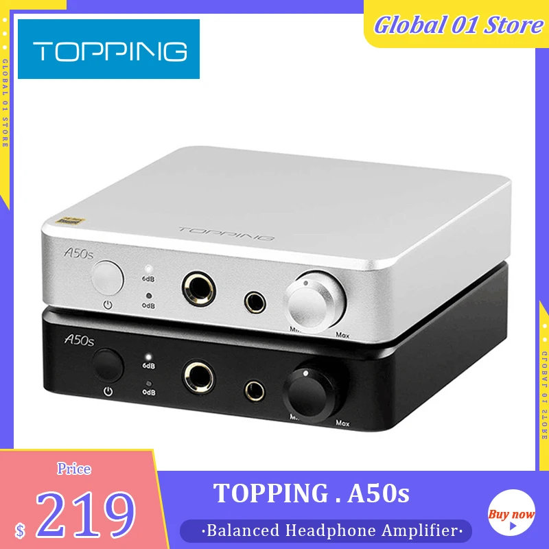 

TOPPING A50S Hi-Res Headphone Amplifier High Power 3500mW*2 4.4mm Balanced 6.35mm Single Ended Flagship NFCA Audio Pre AMP