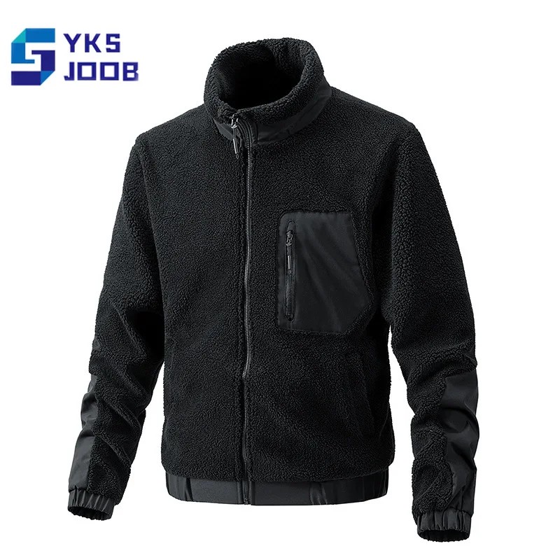 

Men's Lamb Suede Jacket Military Tactical Fleece Warm Stand Collar Zipper Coats Casual Trend Windbreaker Cardigan Autumn Winter