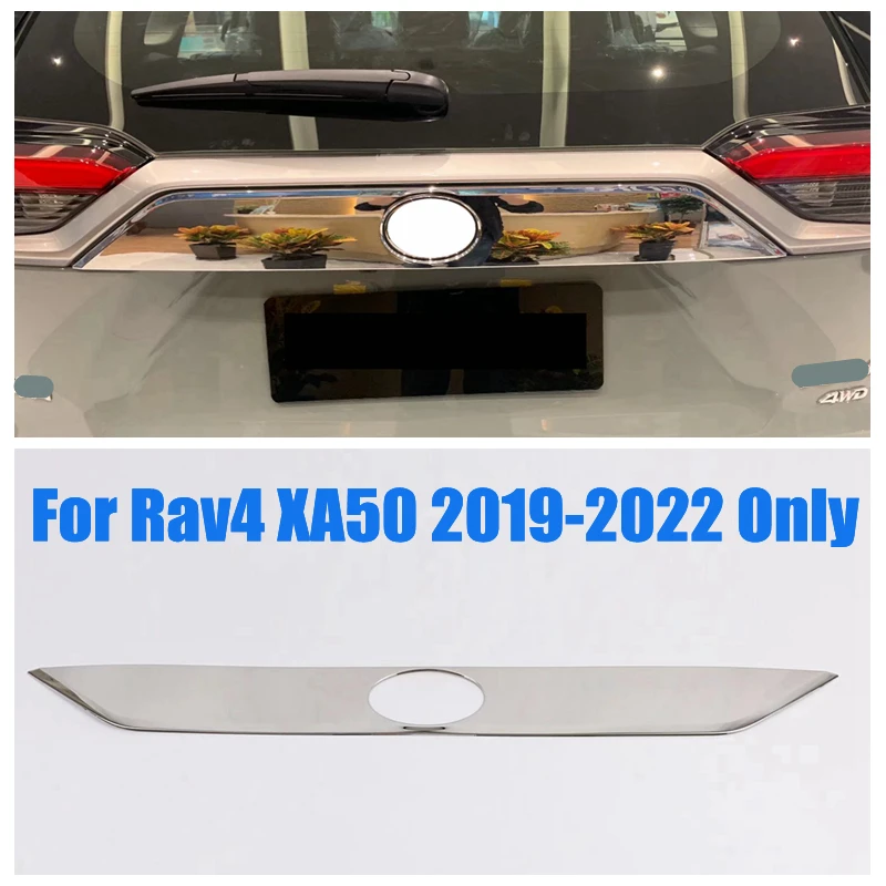 

Stainless Steel Rear Trunk Lid Tailgate Back Door Decor Strip Cover Trim Accessories For Toyota Rav4 Rav 4 XA50 2019 - 2022