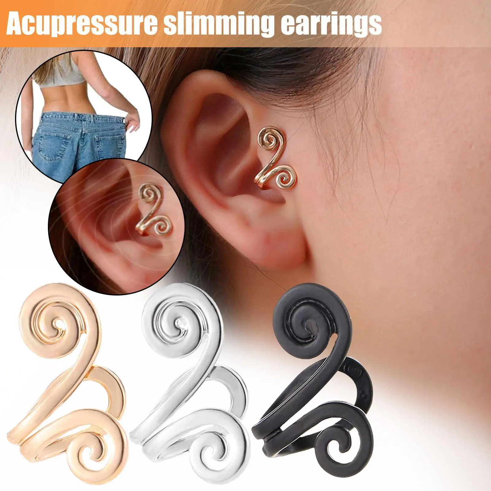 

Acupressure Slimming Earrings Weight Loss Non Piercing Earrings Women Men Ear Cuff Clip Acupressure Earwear Jewelry Accessories