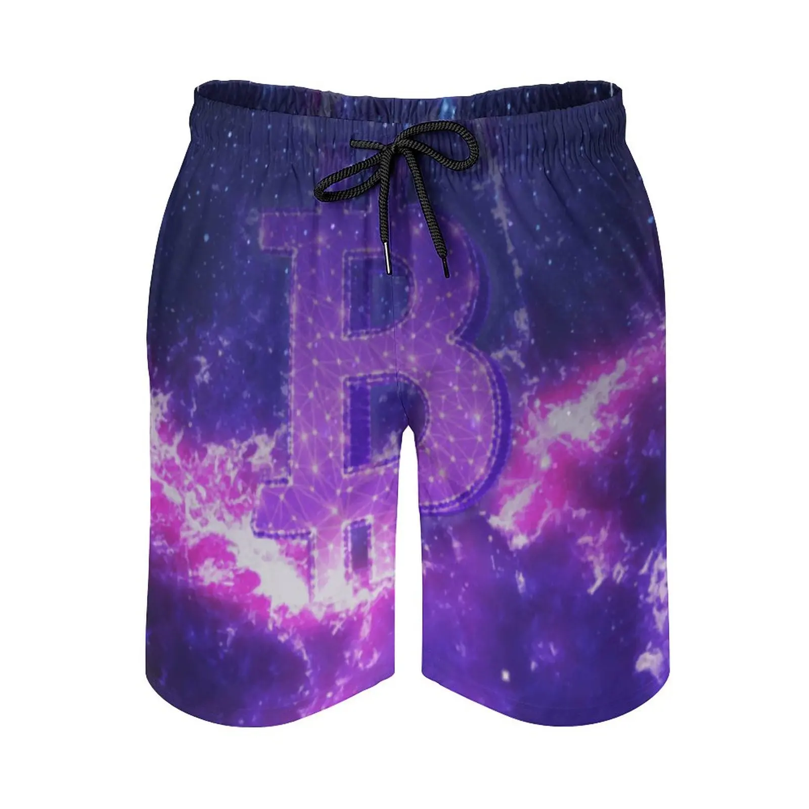 

Anime Men's Beach Shorts Galaxy Bitcoin Bitcoin Loose Elastic Beach Vintage Hawaii Pants Running Adjustable Drawstring Breathabl