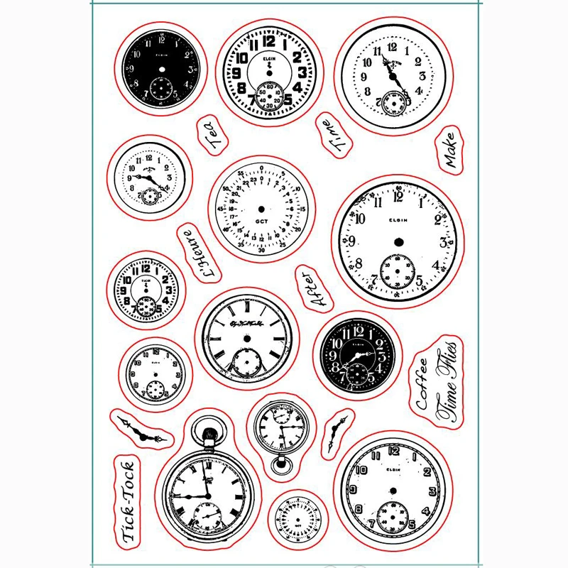 

KLJUYP Clocks Clear Stamps Scrapbook Paper Craft Clear stamp scrapbooking