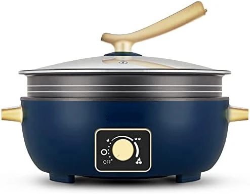 

Shabu Pot 5L with Adjustable Power Control, Removable Nonstick Frying Pan, 12\u201D Deep Dish Multifunction Skillet with Tempe