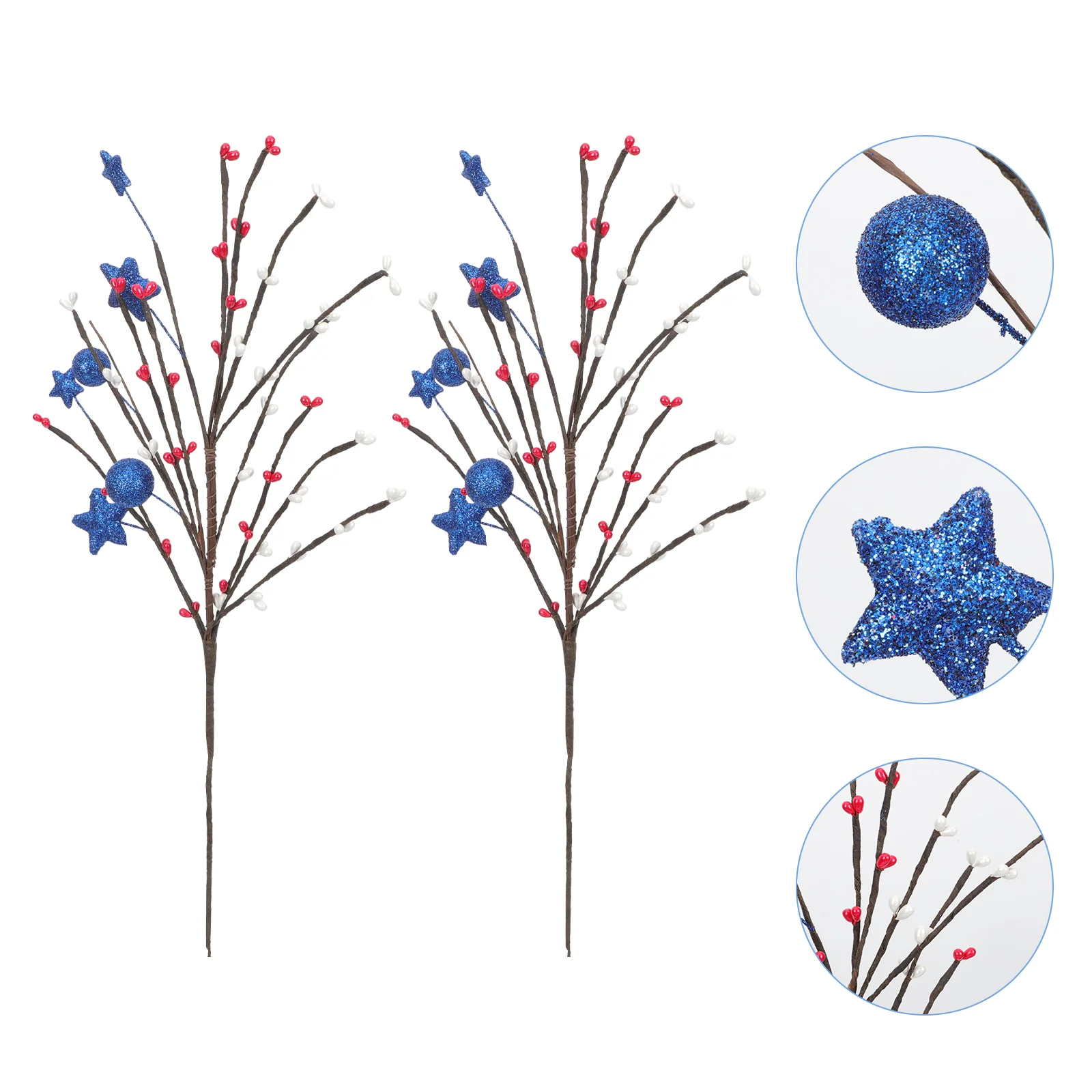 

2Pcs Simulation Flower Insert Rods DIY Independence Day Flower Housewarming Gift