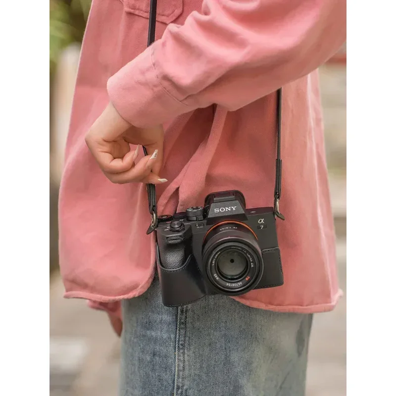 Сумка для камеры из натуральной кожи ручной работы Sony A7m4 A7R5