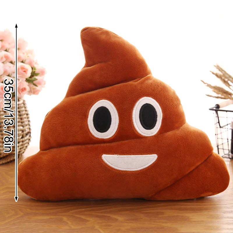 35cm Funny Poop Cushion Plush Pillow Cute Face Expression Shit Doll Stuffed Toy Soft Home Decor Gift Birthday