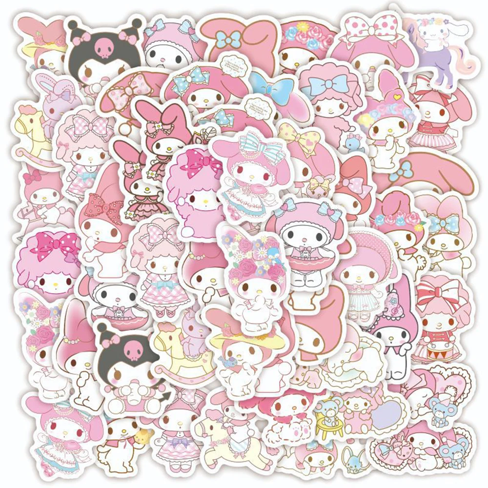 Стикеры Sanrio My Melody Kuromi для детей наклейки сделай сам ноутбука бутылки воды