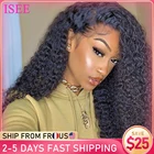 Парик ISEE с кудрявыми натуральными волосами, 13x 4, плотность 180%