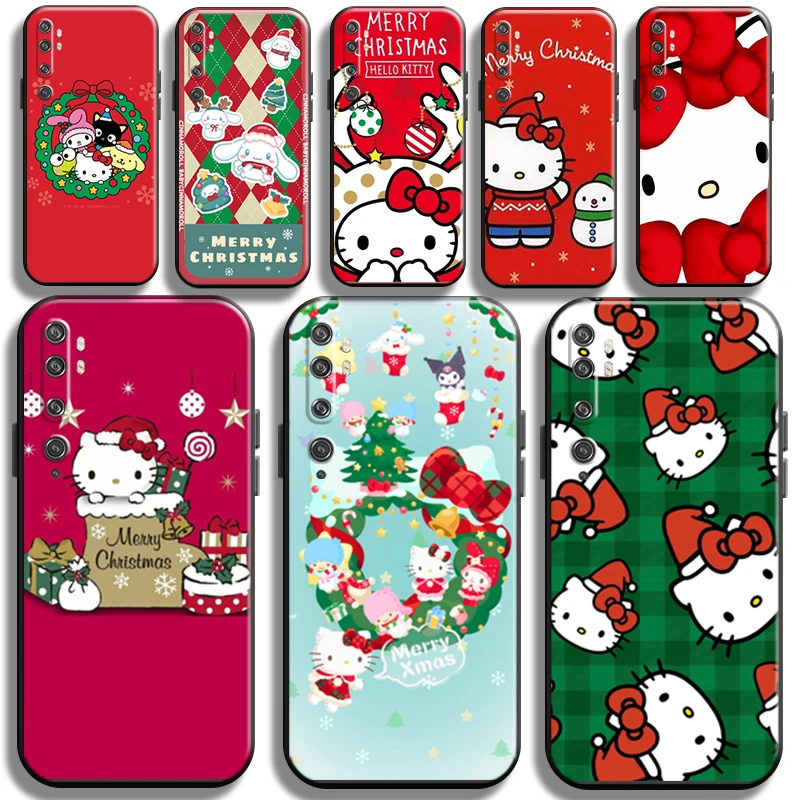 

Christmas Hello Kitty Kuromi For Xiaomi Mi CC9 Mi CC9e Mi CC9 Pro Phone Case Cover Shell Black Funda Liquid Silicon TPU Carcasa