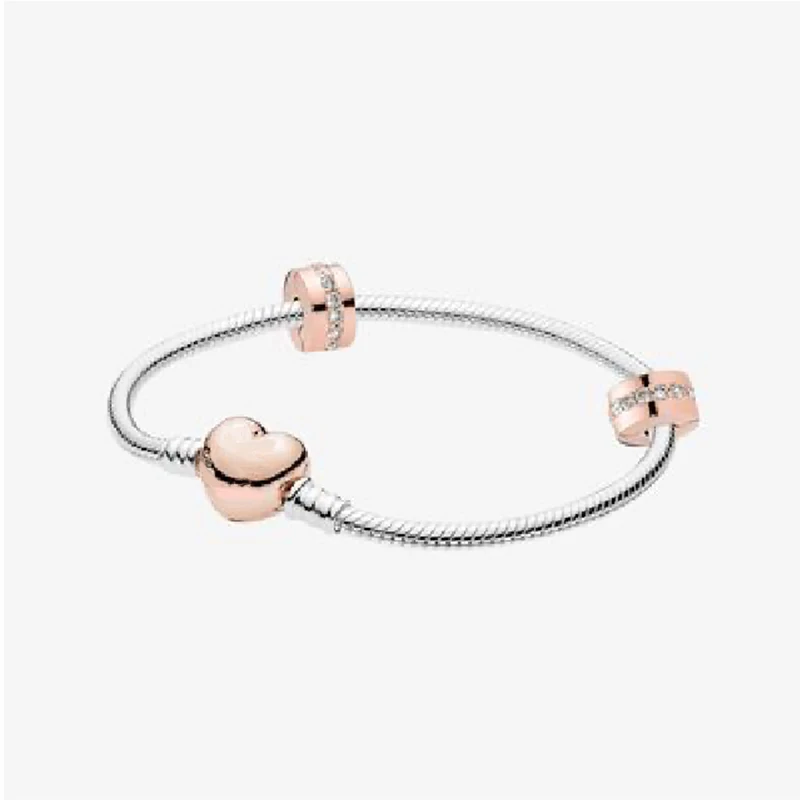 

2020 New Exquisite Rose Gold Bright Road Charm Bracelet Set, Hot Selling Popular Jewelry For Wife's Delicate Birthday Gift