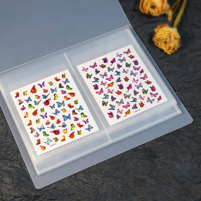 

Nail Art Sticker Storage Book,Plastic Nail Stickers Storage Holder Manicure Nail Art Tools Nail Art Decals Organizer