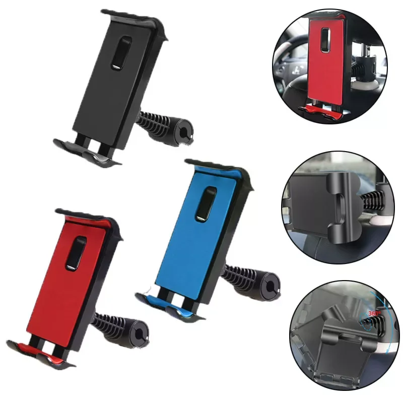 

3 Colors Car Tablet Holder Rectangular Auto Phone Holder Universal 360 Rotation Bracket Back Seat for Accessories