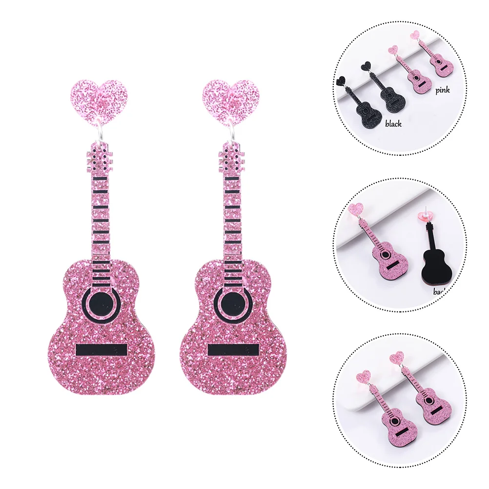 

Fashion Earrings Miss Sterling Silver Girls Musical Instrument Acrylic Stylish Earbob