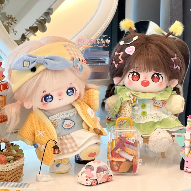 Handmade 5pc/set Milky Mango Duck/ Lime Lamb Suit 15/ 20CM Kawaii Doll Clothes Outfits Hat Headband Jumpsuit Suspender Skirt
