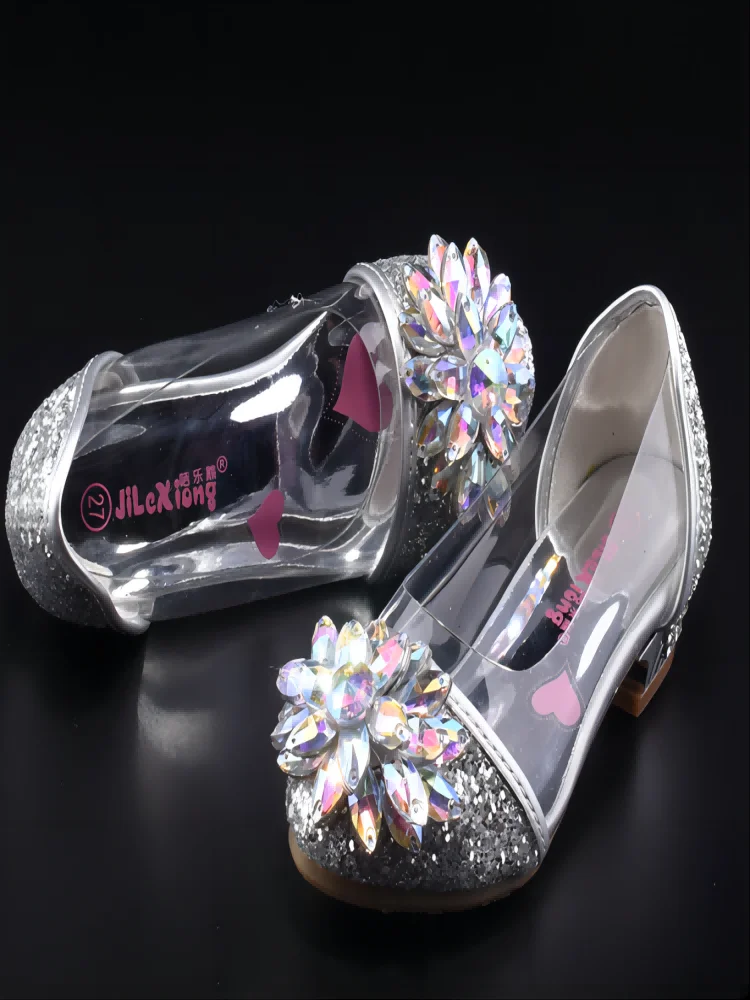 Бальные Сандалии Принцессы Для Девочек С Кристаллами И Яркими Стразами. Туфли