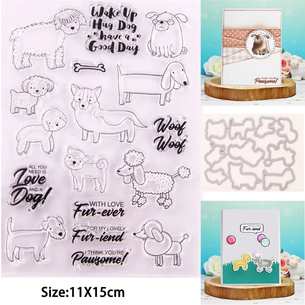 

DIY Clear Stamp and Die Rubber Stamping Card Hand Account Rubber Scrapbooking Stamps for Card Making Sheepdog Sheep Stamps