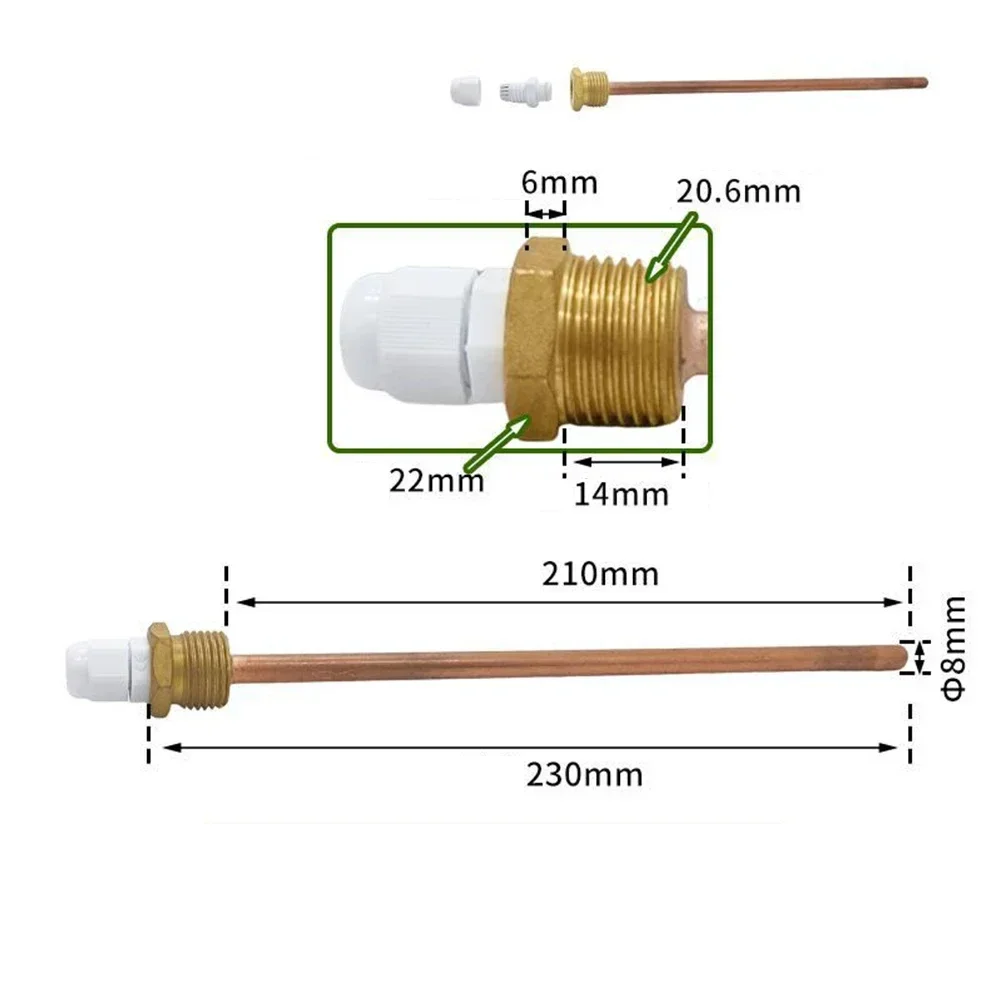Термогильза 42-300 мм латунь 1/2 для BSP G резьба датчика температуры аксессуары