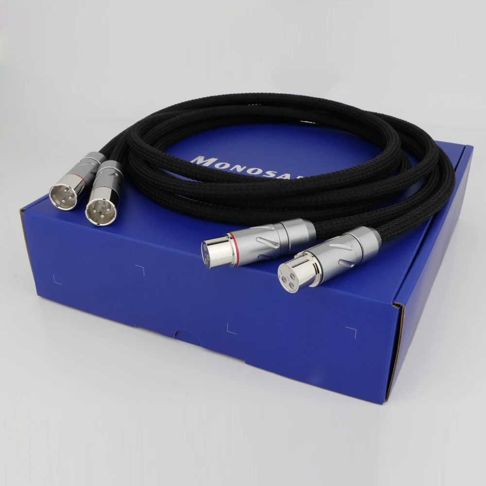 

Сбалансированный соединительный кабель Monosaudio из чистого серебра XLR, соединители из чистой фиолетовой меди с родиевым покрытием XM202R и XF202R XLR
