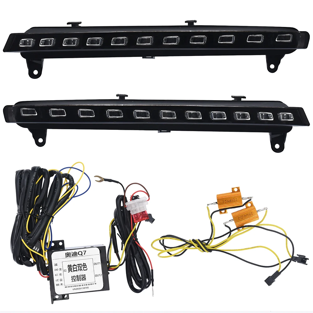 

Дневные ходовые огни для Audi Q7 2006 2007 2008 2009 дневного света, дневные ходовые огни, противотуманная фара, 2 шт.