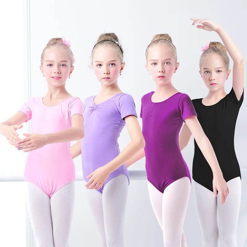 

Toddler Girls Gymnastics Ballet Clothes Dance Wear Bodysuits Black Dance Cotton Bodysuit for Dancing