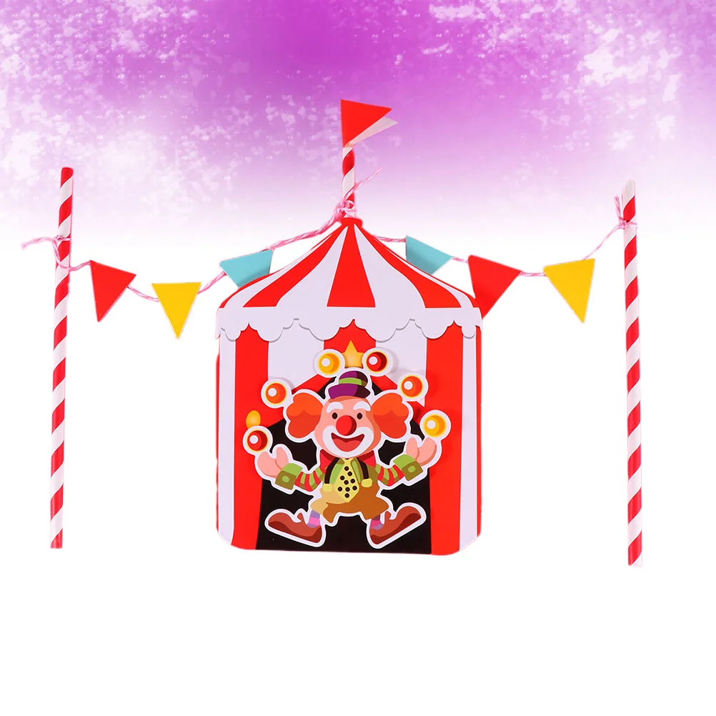 

Circus Cupcake Picks Topper Cake Birthday Carnival Clown Decor Toppers Dessert Appetizer Cocktail Decorations Supplies Theme