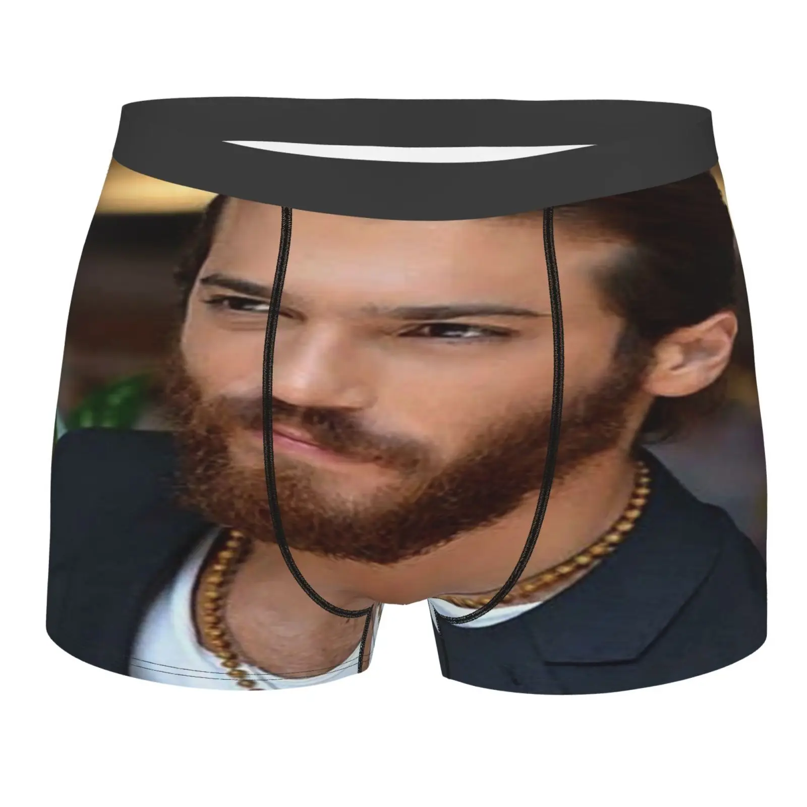 

Can Yaman 383 Men's Panties With Pocket Underwear Men Sexy Men Underwear Polyester Print Boxer Shorts Men White Female Panties