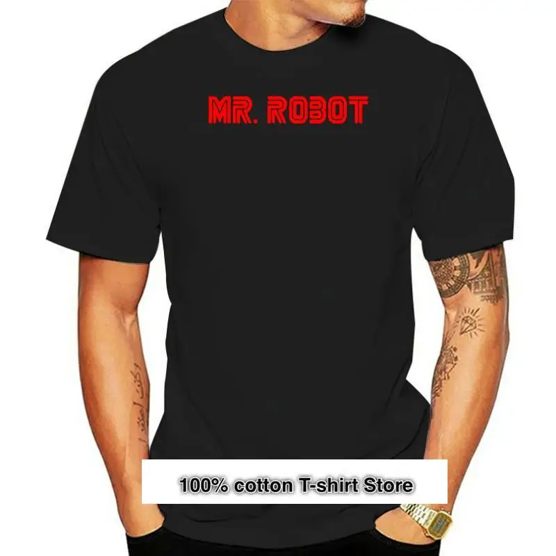 

Camisetas de manga corta para hombre, camisa con logotipo de serie de TV a la moda, Mr Robot