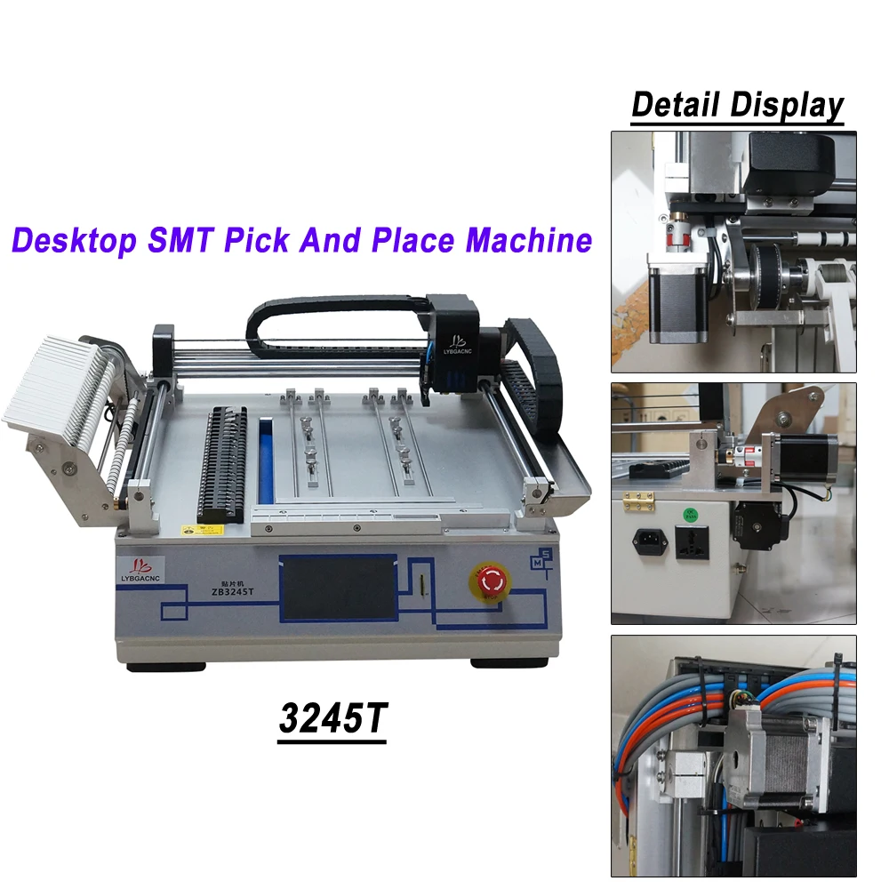 

Desktop SMT Pick And Place Machine 2 Heads ZB3245T For Assembly Line Full Automatic 2 Heads Pick And Place SMT Equipment ZB3245T