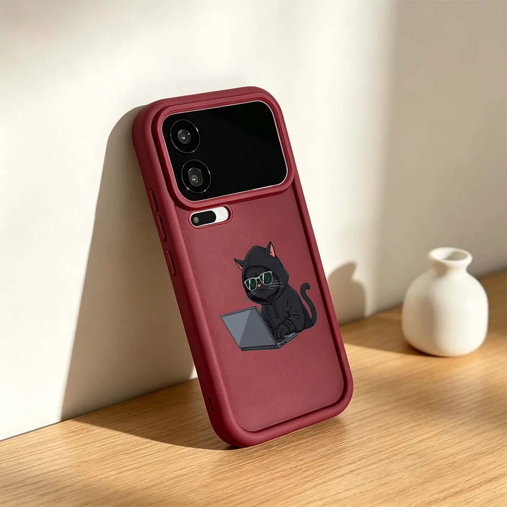Фото Чехол для телефона с мультяшным черным котом-хакером для Xiaomi Mi 17 15 14 13 12 11 12T 13T 14T Pro Max Lite NE 5G Eye Ladder №3