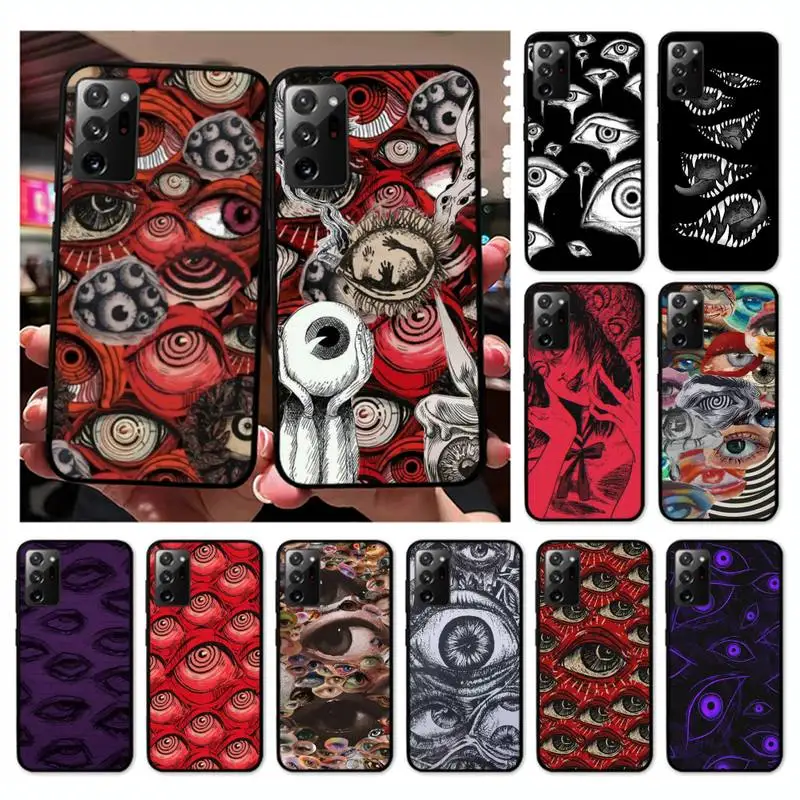 

Scary Face Eyes Phone Case for Samsung Note 5 7 8 9 10 20 pro plus lite ultra A21 12 72 cover