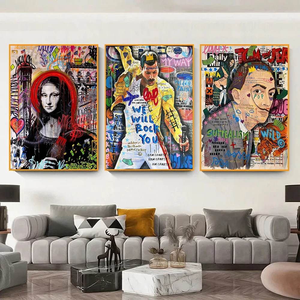 Настенный постер с изображением уличных граффити абстрактная сказочная певица