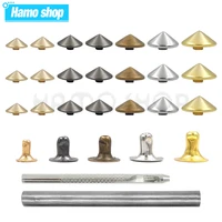 100sets 5 12mm conical rivet spikes diy punk rock for clothes shoes bags pet collar decor leathercraft accessories with tools