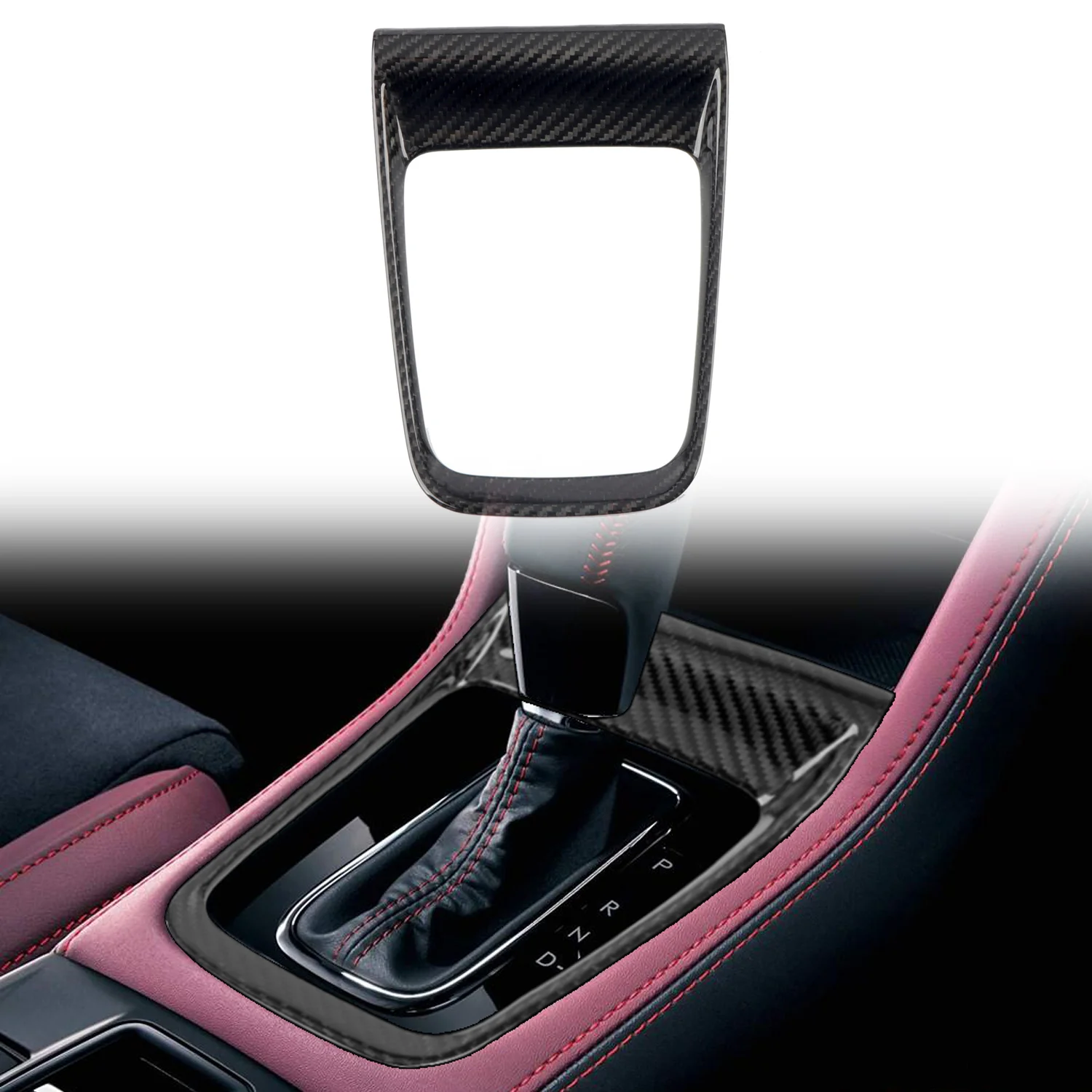 Фото Для Subaru WRX STi 2014-2021 настоящий карбоновый автоматический механизм переключения передач, панель, декоративная крышка, накладка, автомобильные аксессуары, 1 шт. №1