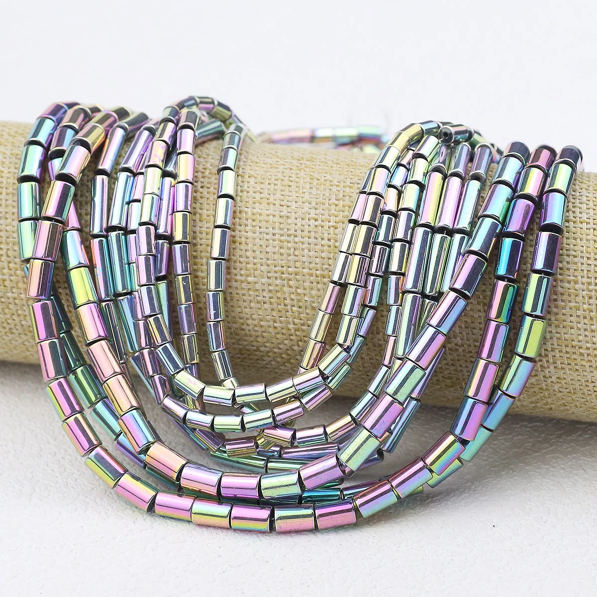 4/5/6/8/13 мм фиолетовый цвет цилиндрический гематит камень спейсер свободные бусины