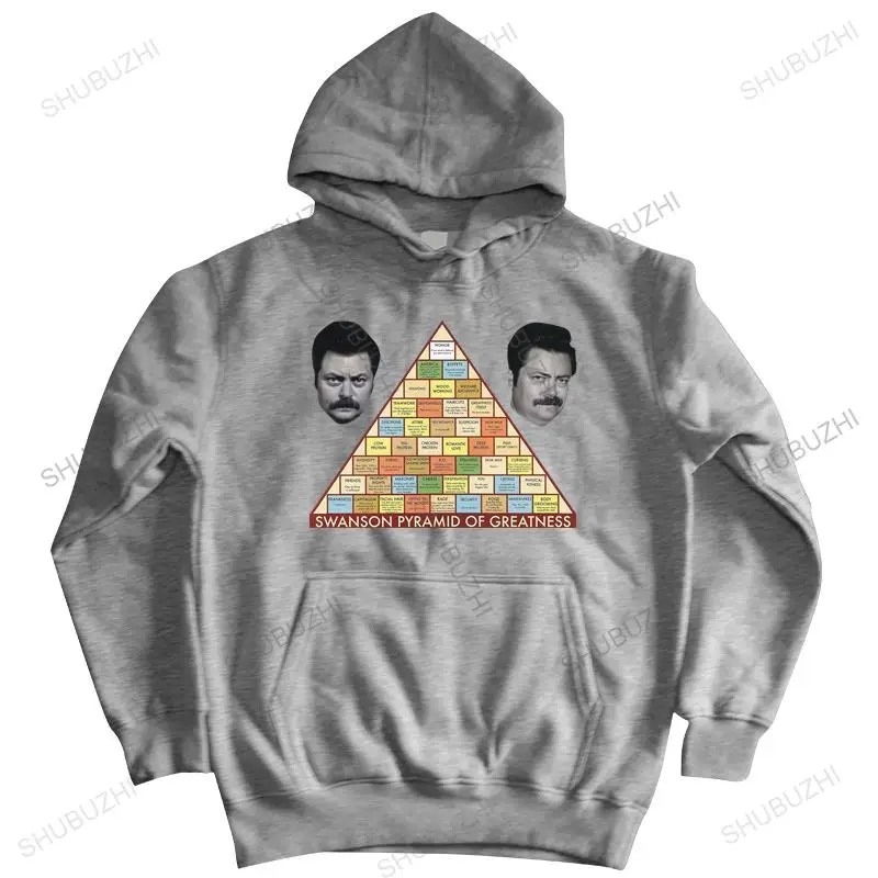 Homme хлопковые толстовки на молнии Ron Swanson Parks And Recreation Pyramid Of Greatness мужские осенние